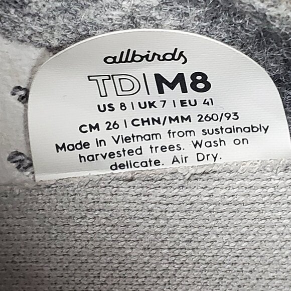 Allbirds Tree Dasher Shoes Men's 8 Blue Lace Up Athletic Running Sneakers - Picture 9 of 9